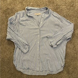 Blue striped button down